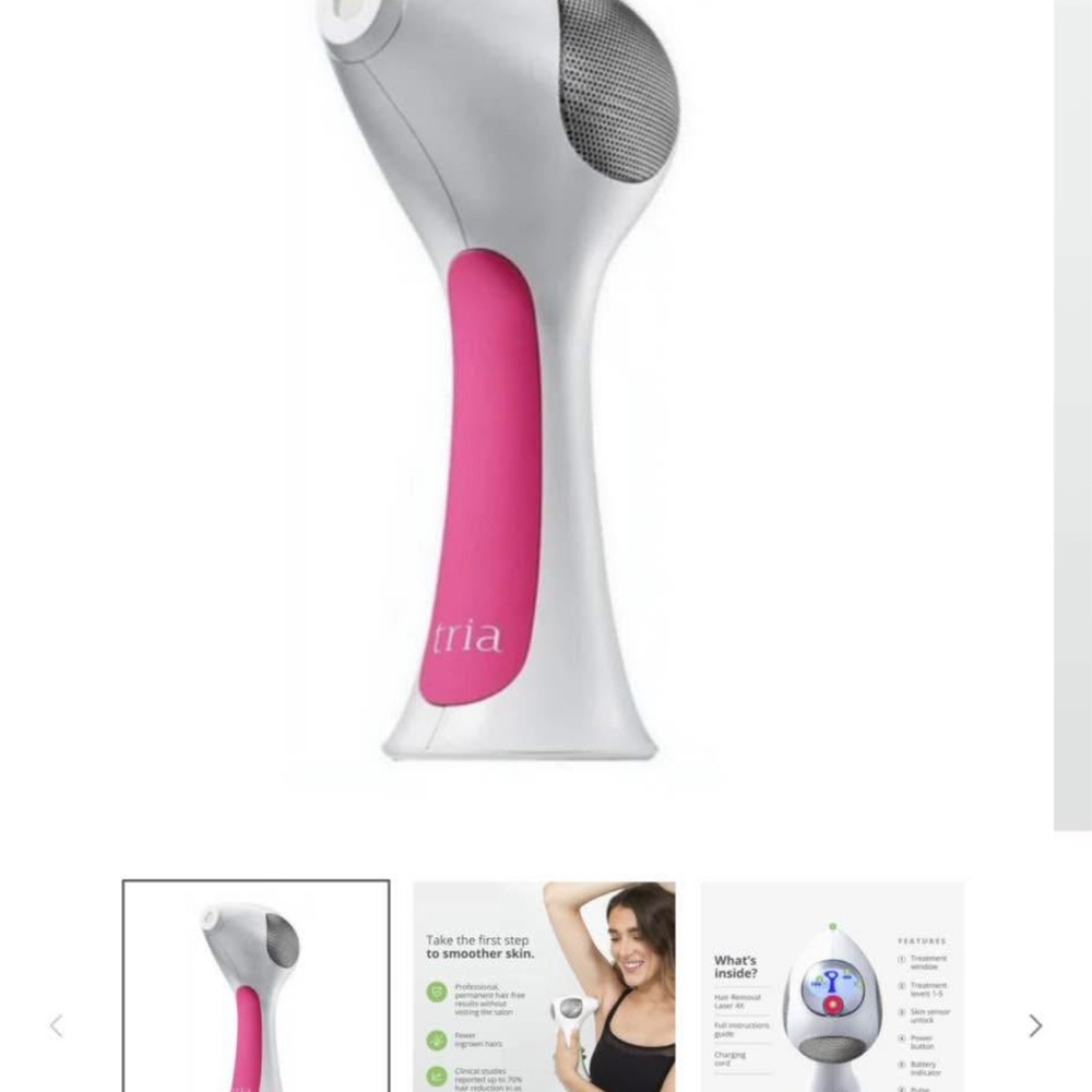 Tria Hair Removal Laser in White and Pink